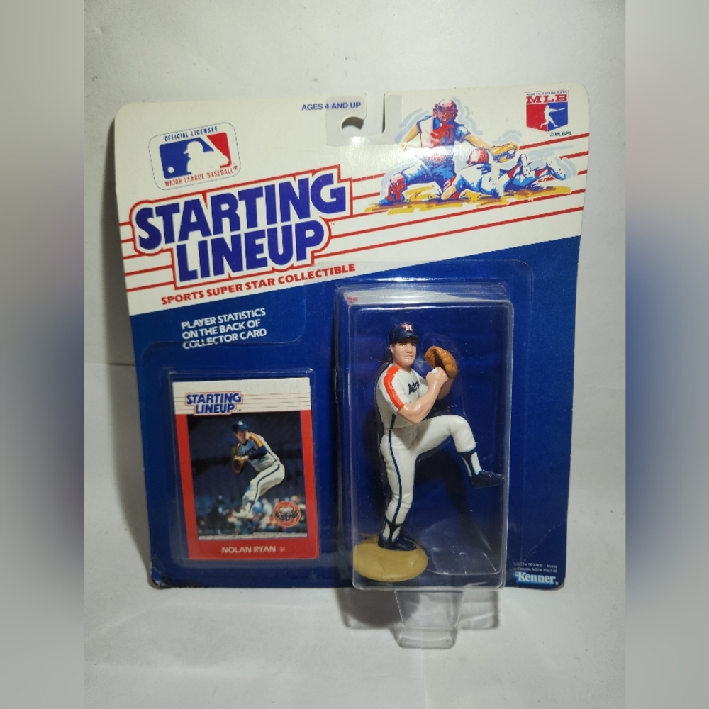 RARE 1988 Nolan Ryan 1st Yr Kenner Starting Lineup MLB Baseball Card/Figure